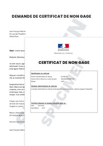 Certificat de non-gage